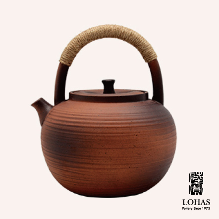 提梁燒水砂銚陶壺0.9L・沙爍｜古典砂陶茶席壺・遠紅外線軟水煮茶