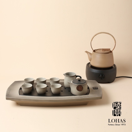 快雪時晴陶壺900ml｜王羲之書法刻紋・紫銅提梁設計・內置濾孔實用茶壺