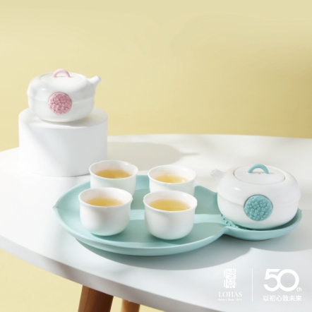 【花團錦繡茶禮 - 四人茶禮】一壺四杯+壺承