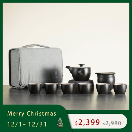 【定窯龍紋茶組】 一壺一海六杯 旅行布包