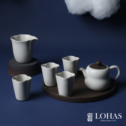 【福氣綿綿茶禮 -凝脂白】一壺一海四杯+茶托