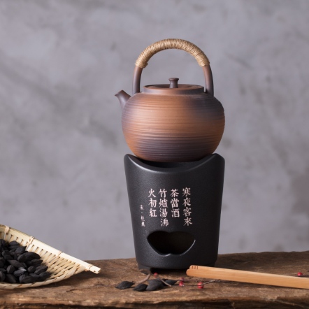 【提梁燒水砂銚 陶壺】0.9L -沙爍