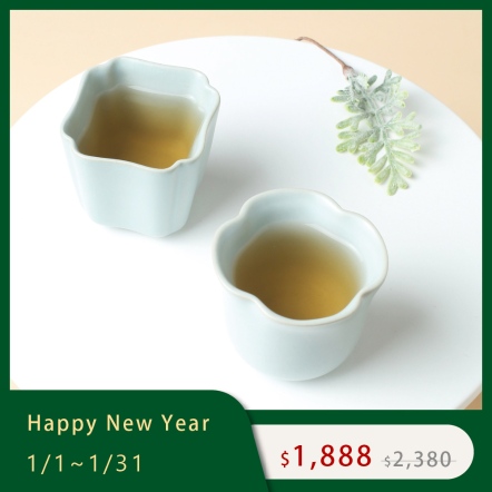 【汝窯 禪悟對杯】花杯 方杯 品茗杯