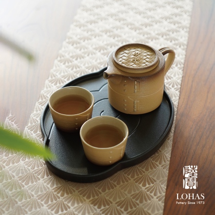 【力爭上游品茗茶禮-大地色】一壺兩杯一茶托