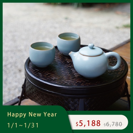 【汝窯 西施望月茶組】一壺兩杯 紫砂經典壺型