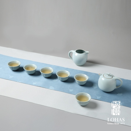 【汝窯 錦珠壺茶組】一壺兩杯 / 一壺一海六杯