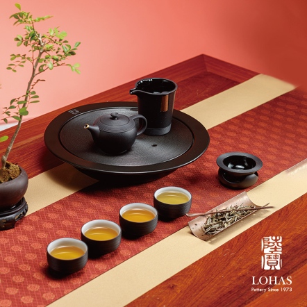 【環宇經典茶禮 -玄黑】一壺一海四杯+茶盤 全套茶席
