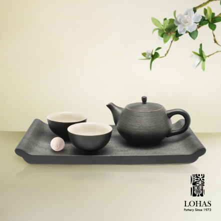 【書香品茗茶禮 】一壺兩杯一茶托+活水球 經典禪風旋紋