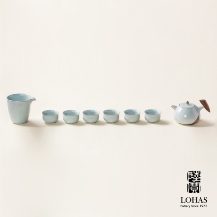 【汝窯 入木三分茶組】 一壺一海六杯+活水球