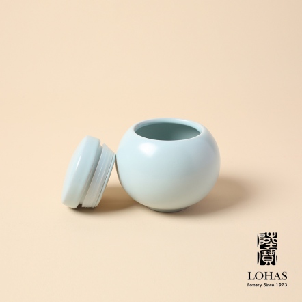 【福運連連茶葉罐-天青色】