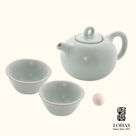 汝窯圓珠壺茶組】一壺兩杯/ 一壺一海六杯